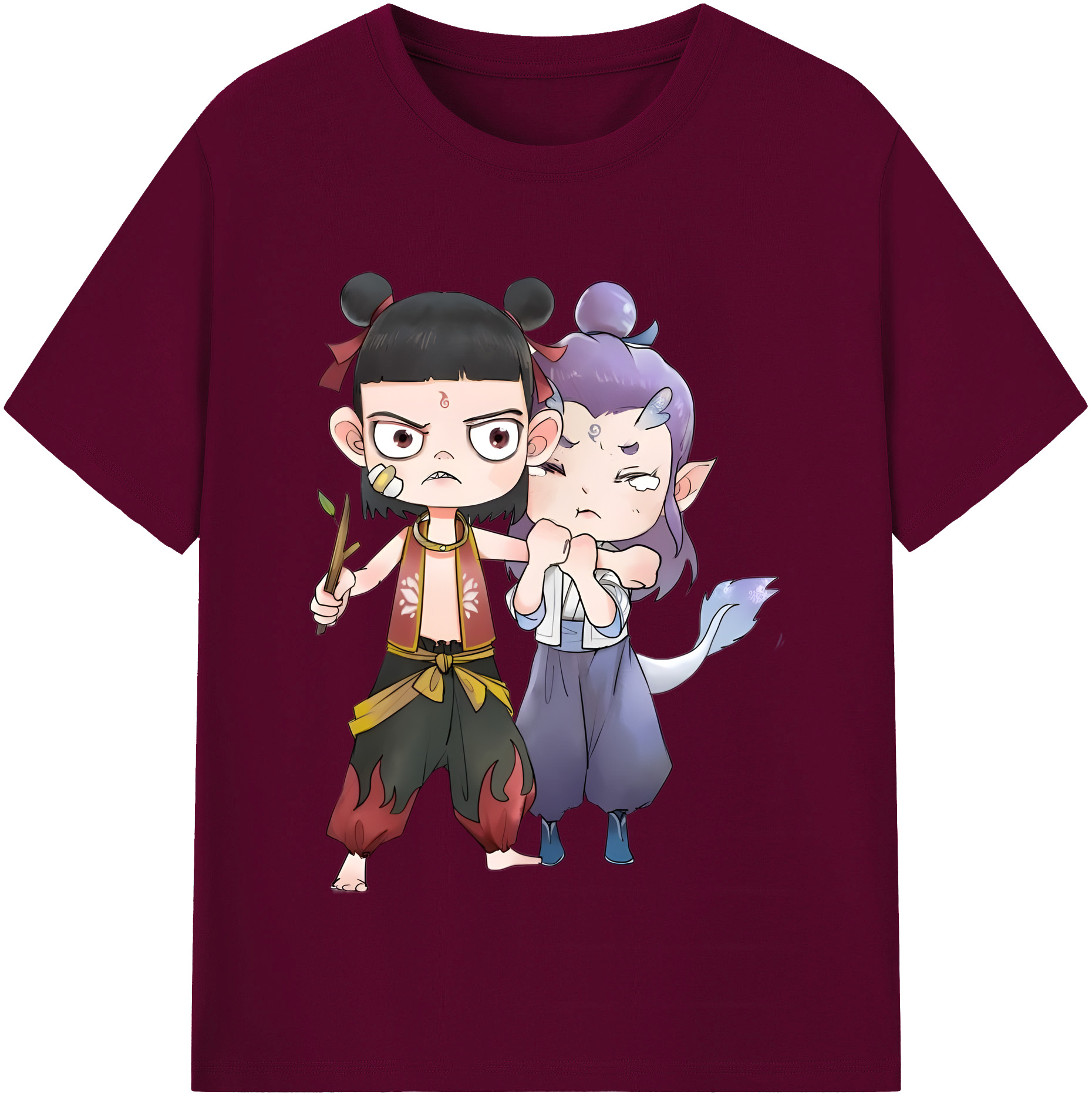 （画像用） Ne Zha 2 ナタ 魔童の大暴れ レディースカジュアルプリントTシャツ（綿100％）